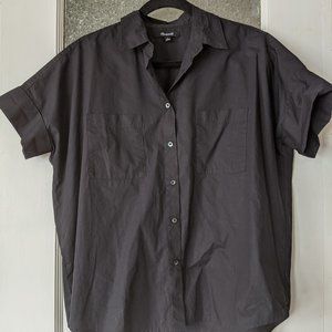 Madewell Cotton Courier Shirt in Black (S) | NWOT